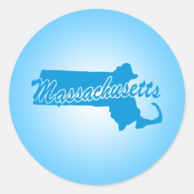 Sticker rond classique du Massachusetts d'État (Devant)