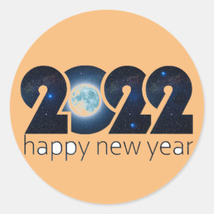 Sticker rond classique du Nouvel An 2022