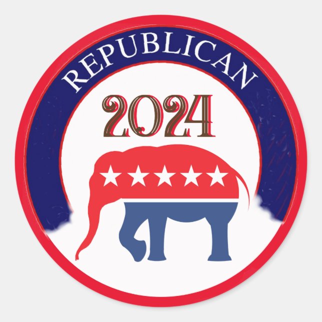 Sticker rond classique du Parti républicain 2024 (Devant)