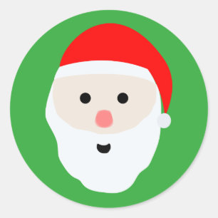 Sticker rond classique du Père Noël