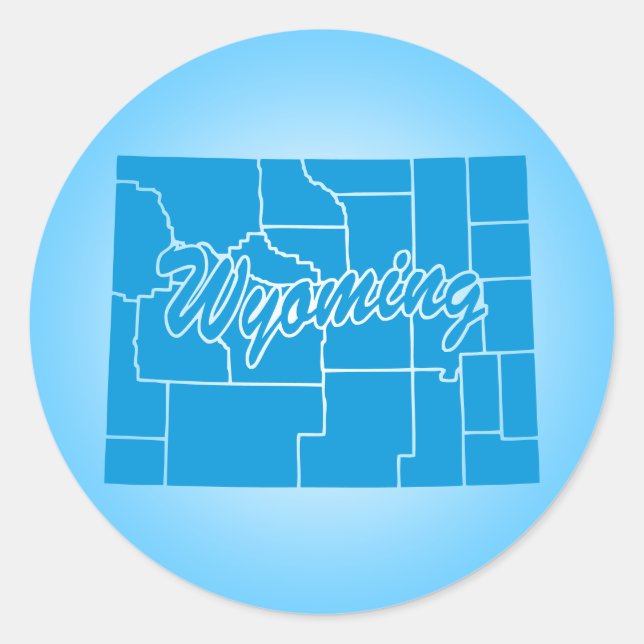 Sticker rond classique du Wyoming (Devant)
