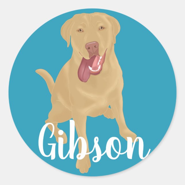 Sticker rond classique Dudley Labrador (Devant)