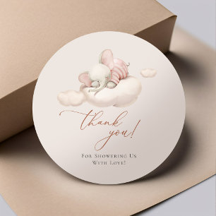 Sticker rond classique Eléphant dormant