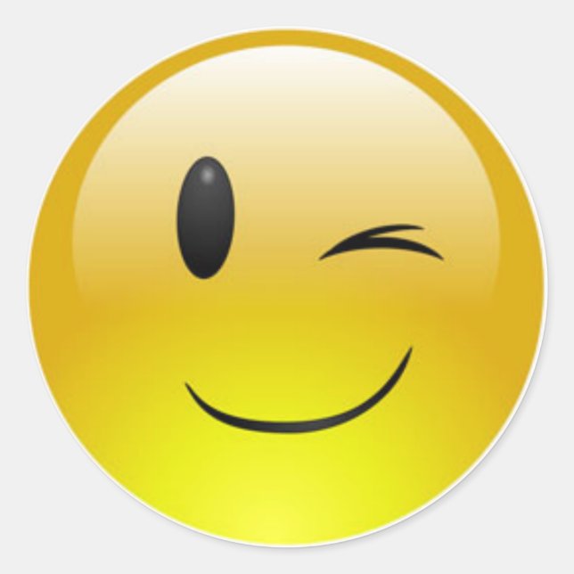 Sticker rond classique/Émoticônes à encrage (Devant)