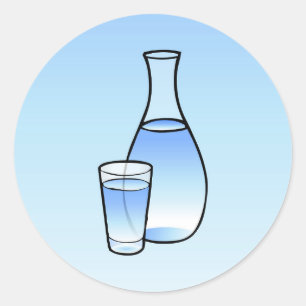 Sticker rond classique en carafe d'eau