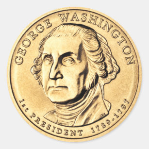 Sticker rond classique en dollar de Washington