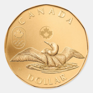 Sticker rond classique en dollars canadiens