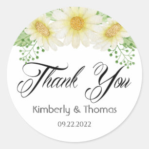 Sticker rond classique en Merci