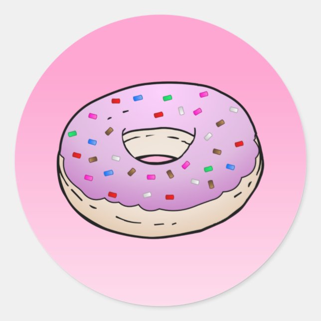 Sticker rond classique en noix de Doughnut (Devant)