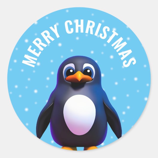 Sticker rond classique en pingouin (Devant)