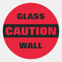 Sticker rond classique en verre de mise en garde R