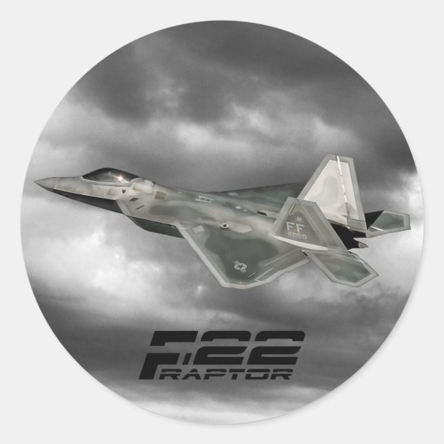 Sticker rond classique F-22 RAPTOR (Devant)