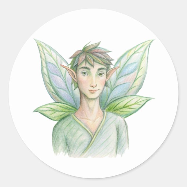 Sticker rond classique Fairy Homme (Devant)