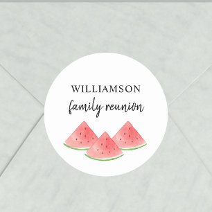 Sticker rond classique famille de Watermelon Reuni