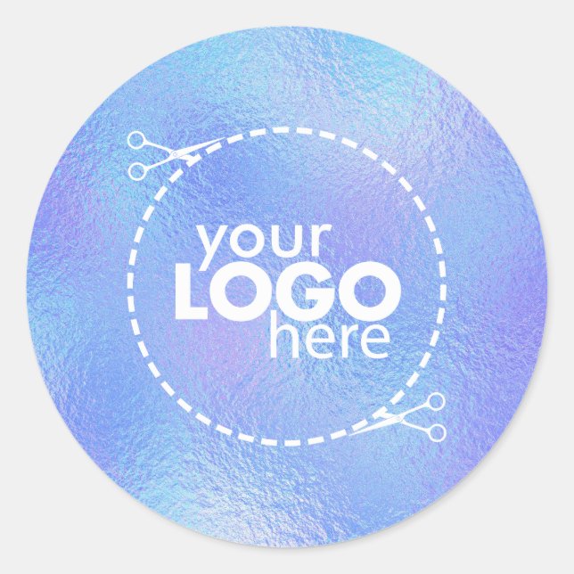 Sticker rond classique Faux Iridescente Foil (Devant)