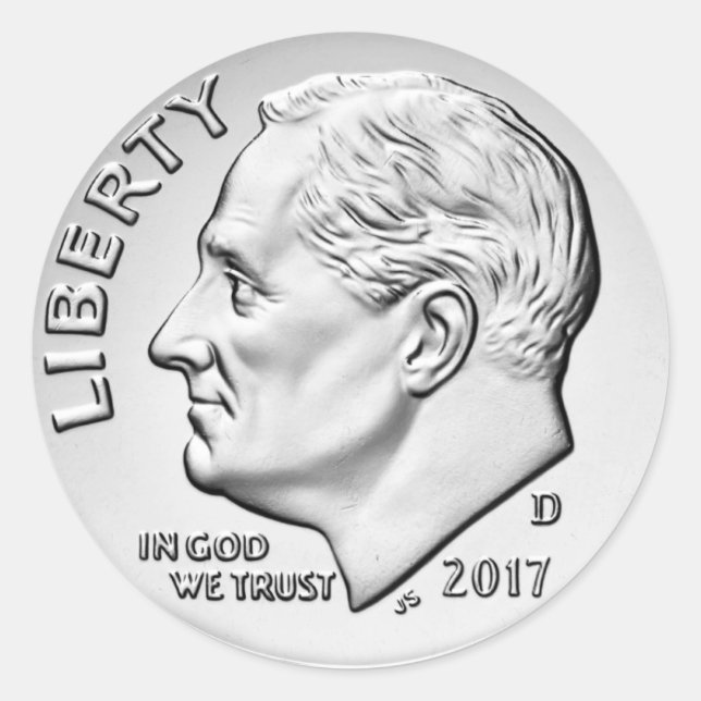 Sticker rond classique FDR Dime (Devant)