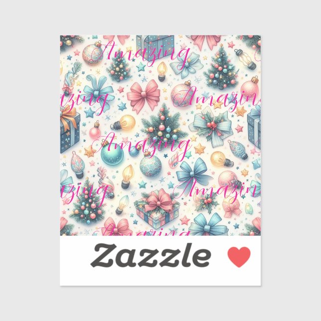 Sticker rond classique Festive (Feuille)