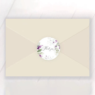 Sticker rond classique Fête des mariées lavande