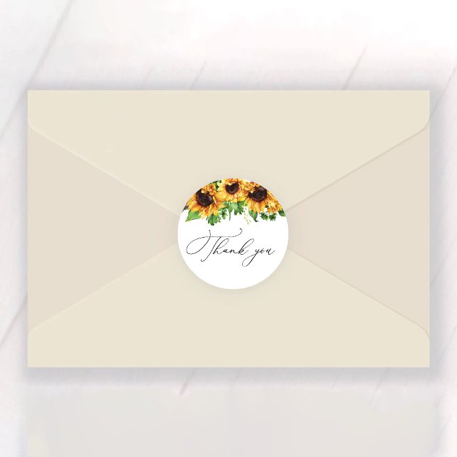 Sticker rond classique Fête des mariées tournesol (Créateur téléchargé)