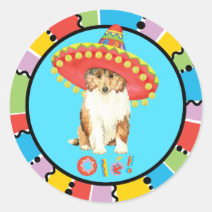 Sticker rond classique Fiesta Collie