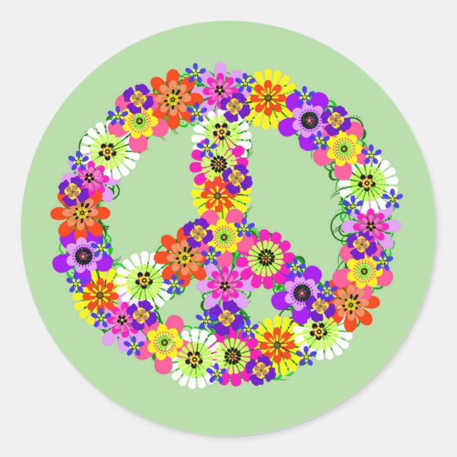 Sticker rond classique Floral (Devant)