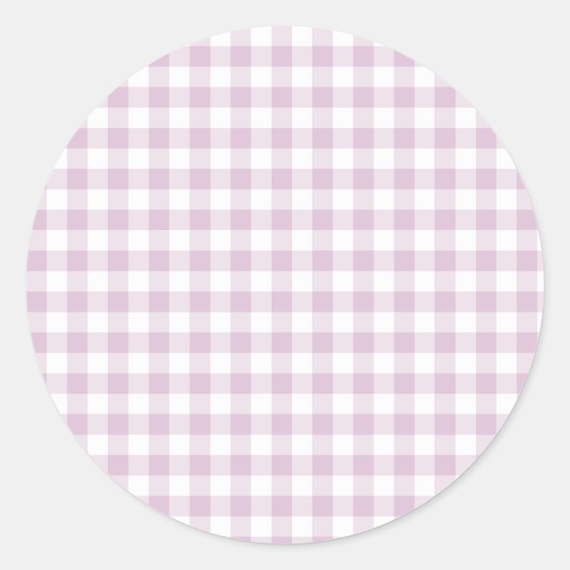 Sticker Rond Classique Gingham Début d'Automne | Lilas Chaud (Devant)