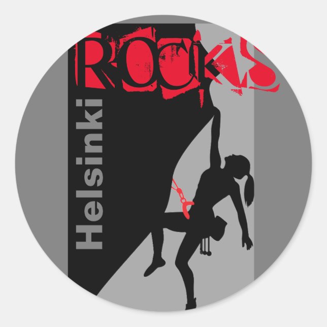 Sticker rond classique Helsinki Rocks (Devant)