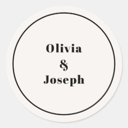Sticker rond classique ivoire moderne OLIVIA