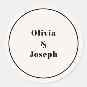 Sticker rond classique ivoire moderne OLIVIA