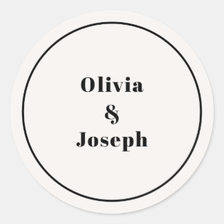 Sticker rond classique ivoire moderne OLIVIA