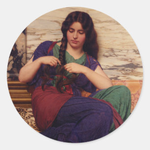 Sticker rond classique John William Godward