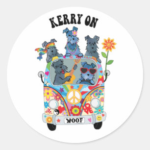 Sticker rond classique Kerry Blue Terrier Woofstoc
