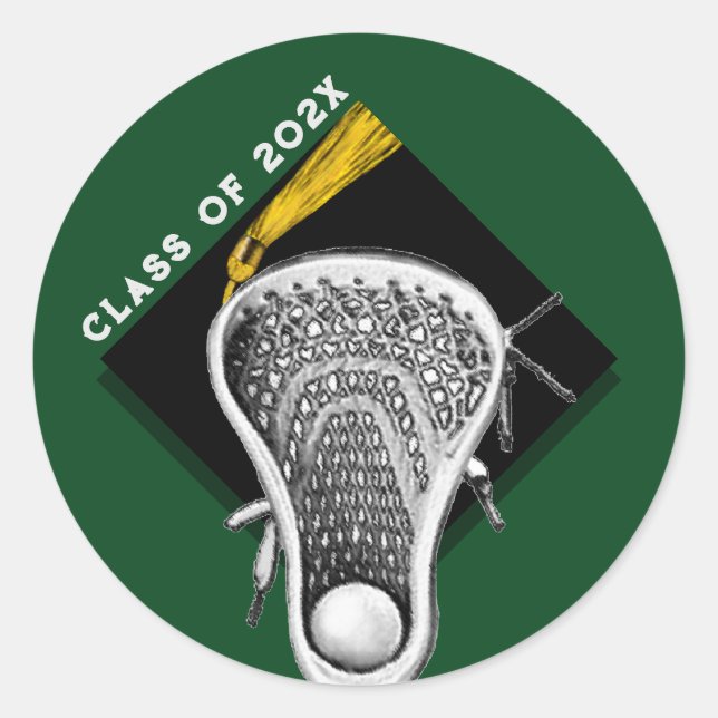 Sticker rond classique Lacrosse Seniors Graduation (Devant)