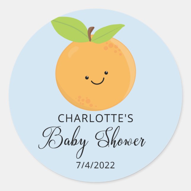 Sticker rond classique Little Cutie Baby shower (Devant)
