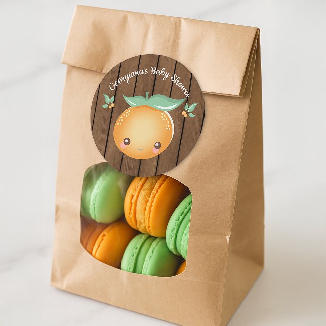 Sticker rond classique Little Cutie Baby shower (Little Cutie Baby Shower Classic Round Sticker
)