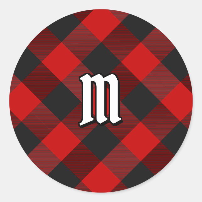 Sticker rond classique MacGregor Rob Roy Tartan (Devant)