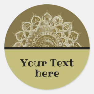 Sticker Rond Classique Mandala Inde Style 4