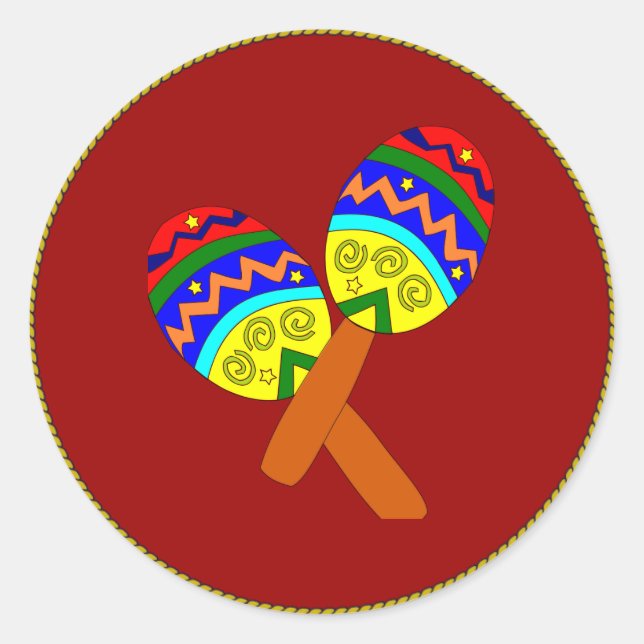 Sticker Rond Classique Maracas (Devant)