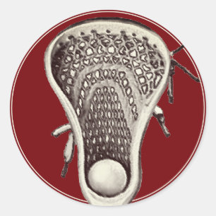 Sticker rond classique Maroon Team Lacrosse