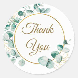 Sticker rond classique Merci Eucalyptus