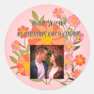 Sticker rond classique Merci Mariage