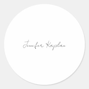 Sticker Rond Classique Minimaliste Professionnel Noir & Blanc