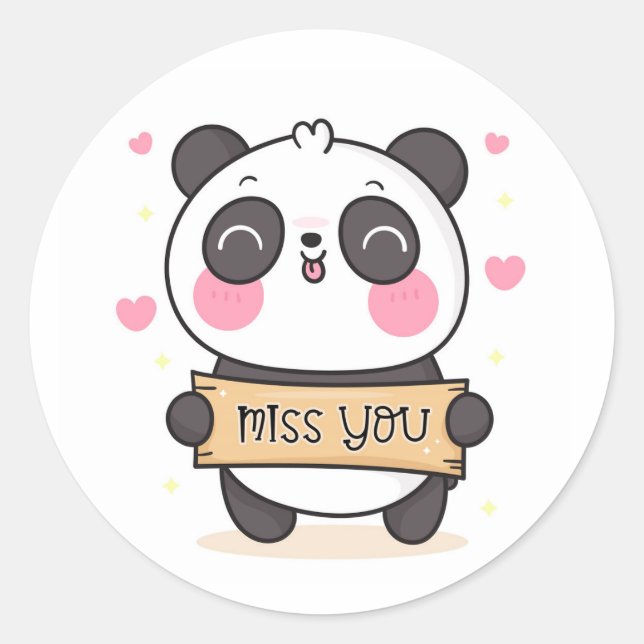 Sticker Rond Classique Miss You (Devant)