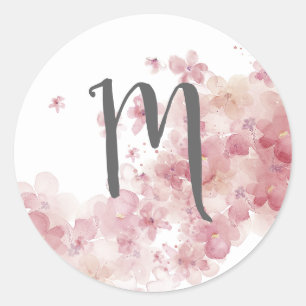 Sticker rond classique Monogramme