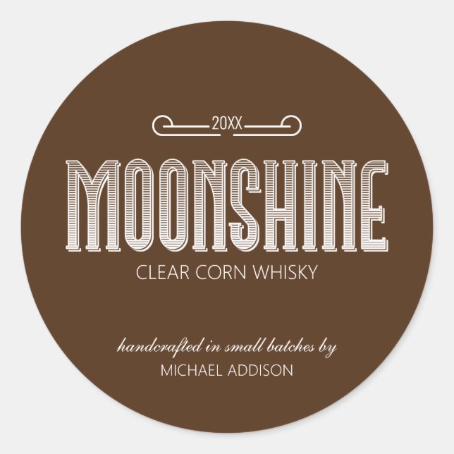 Sticker rond classique Moonshine (Devant)
