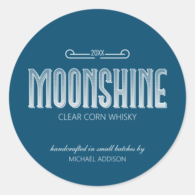 Sticker rond classique Moonshine (Devant)