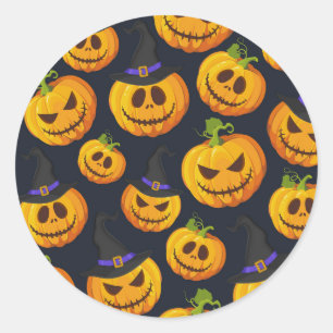 Sticker rond classique motif Halloween pour enfant