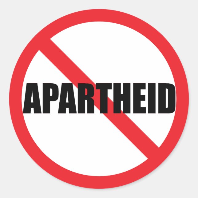 Sticker rond classique "NO APARTHEID" (Devant)