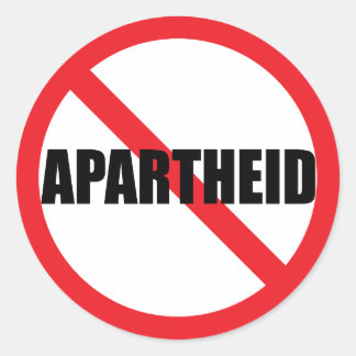 Sticker rond classique "NO APARTHEID"