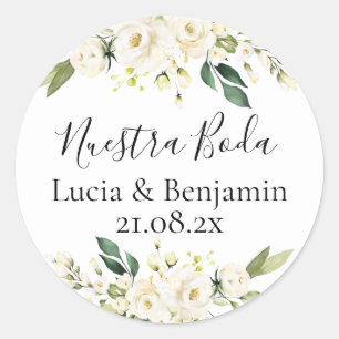 Sticker rond classique Nuestra boda